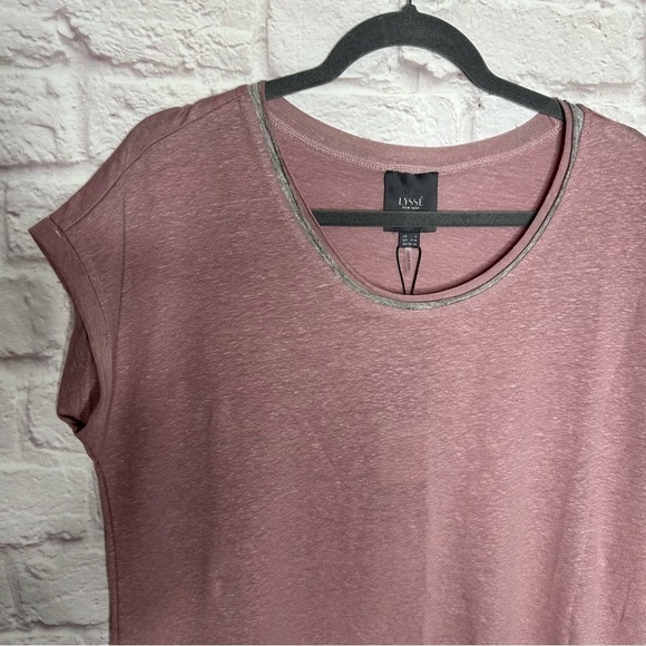 NWT Lysse Classic Scoop-Neck Linen Jersey Tee - Picture 6 of 14